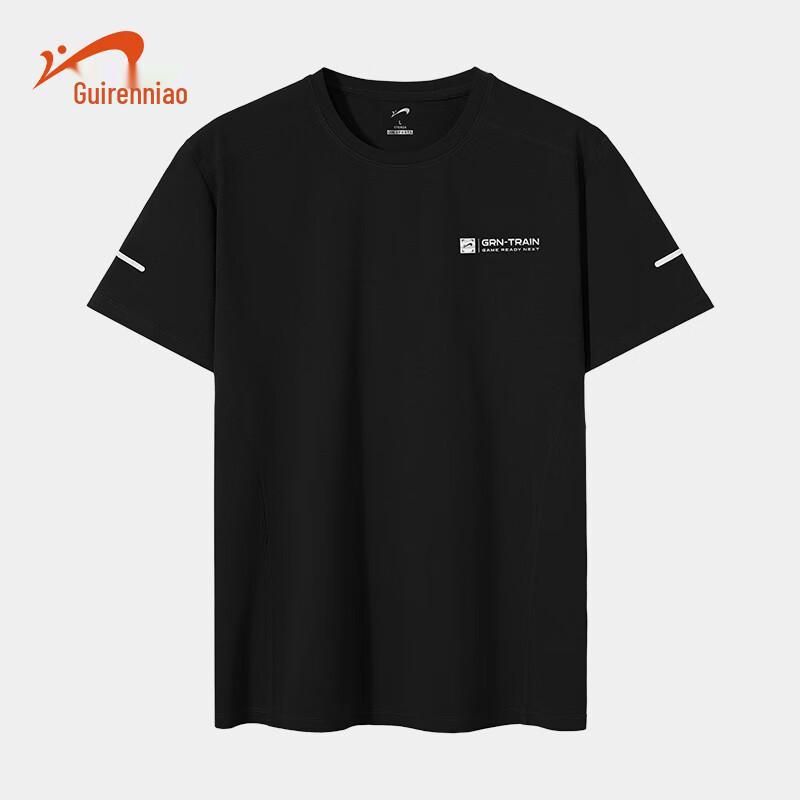 Guirenniao Men s 5A Antibacterial Quick-Dry Loose Fit Sports T-Shirt M