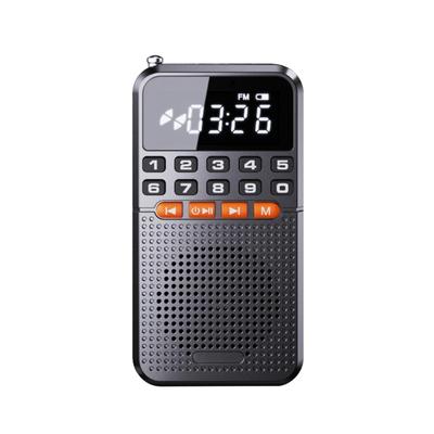 Portable FM Mini Radio Double Antennas Pocket Radio Receiver 5.0 Speaker Card Music Player with LED Flashlight
