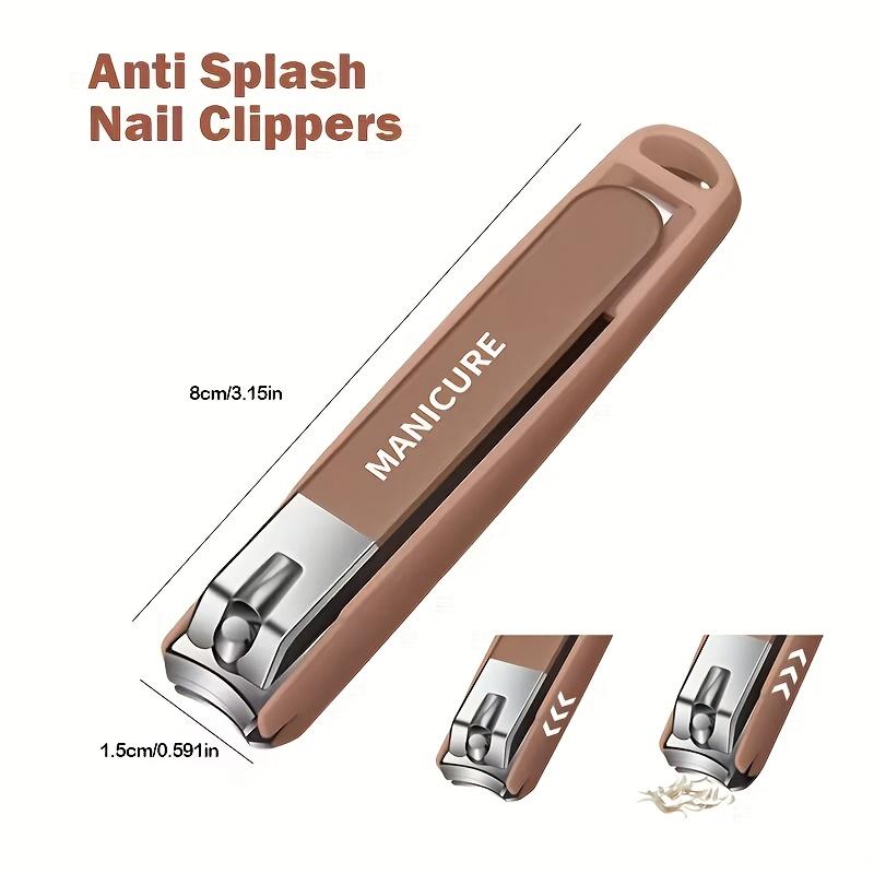 Stainless Steel Nail Clippers Manicure Tools Large Opening Nail Trimmer Anti Splash Design Sharp Edge Christmas Gift