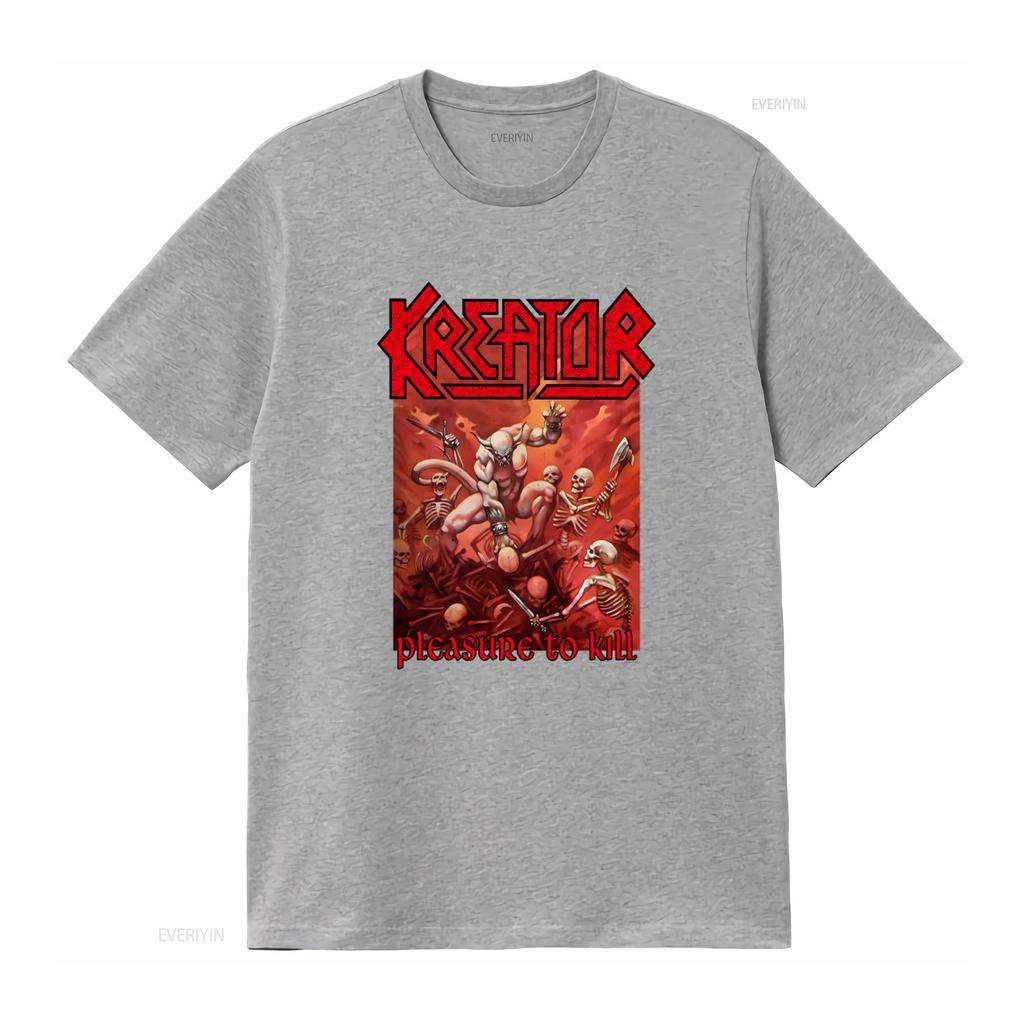 KREATOR Pleasure To Kill Print T Shirt for Men Heavy Metal Band Design Available In S Size Vintage Washed Versatile Casual