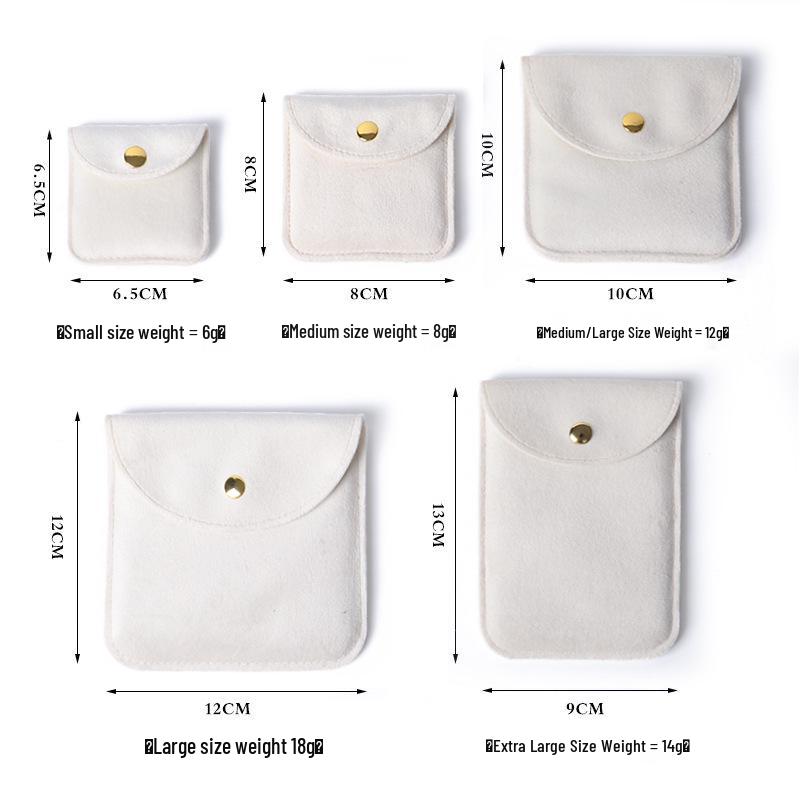 Velvet Snap Button Jewelry Pouch with Drawstring