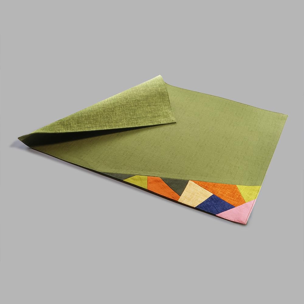 Yamashita Kogei Color Made In Solid 31x45cm Placemat, Play, Green, 100% Cotton, Japan, Color,