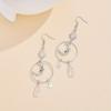 Boucles d'oreilles pendantes tendance Lune Vent Étoile Argent Irrégulières Naturelles Blanches, Bijoux étincelants pour les fêtes, Boucles d'oreilles exquises pour les cadeaux