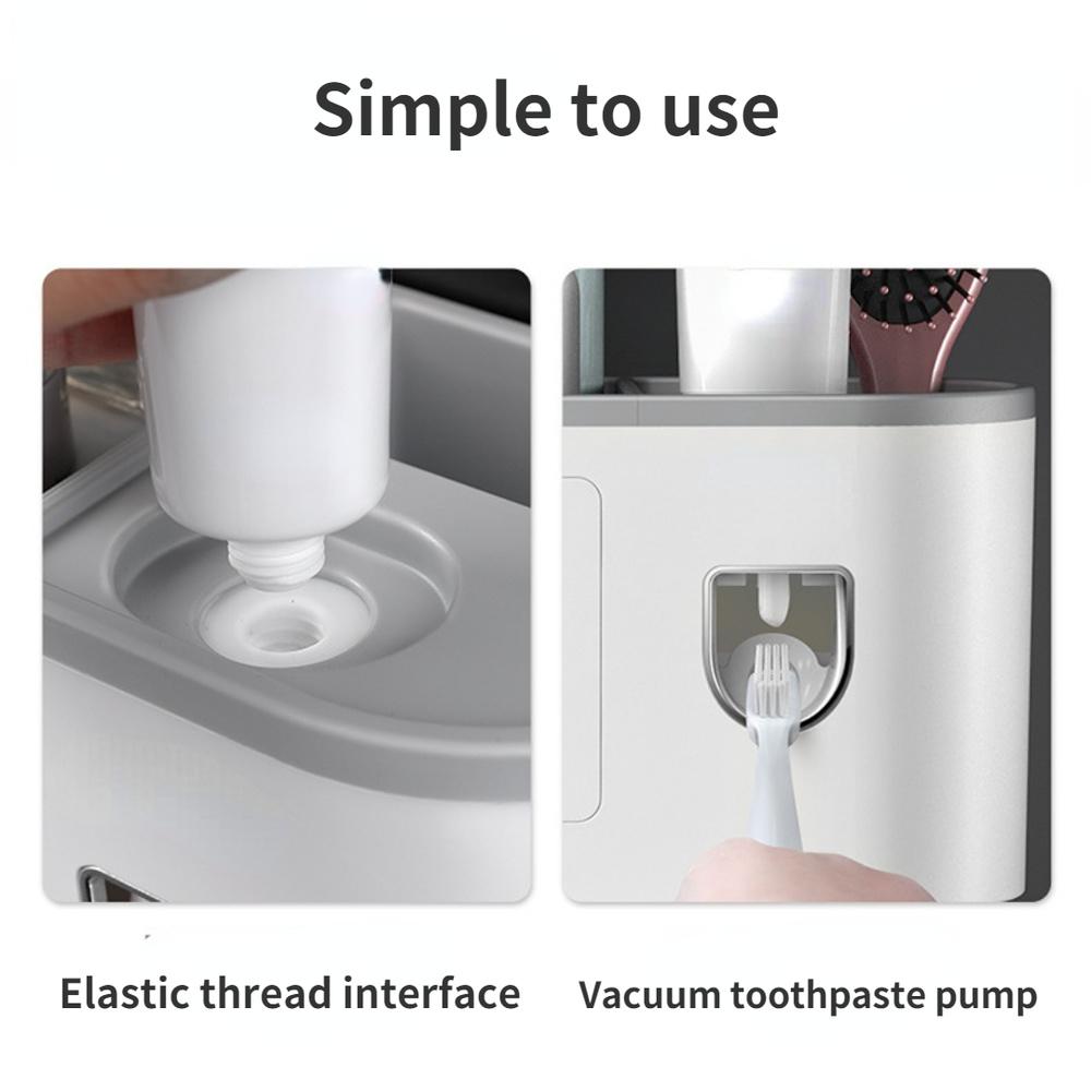 Badezimmer Adsorption Inverted Zahnbürstenhalter Wand Automatische Zahnpasta Squeezer Lagerregal Badezimmer Zubehör