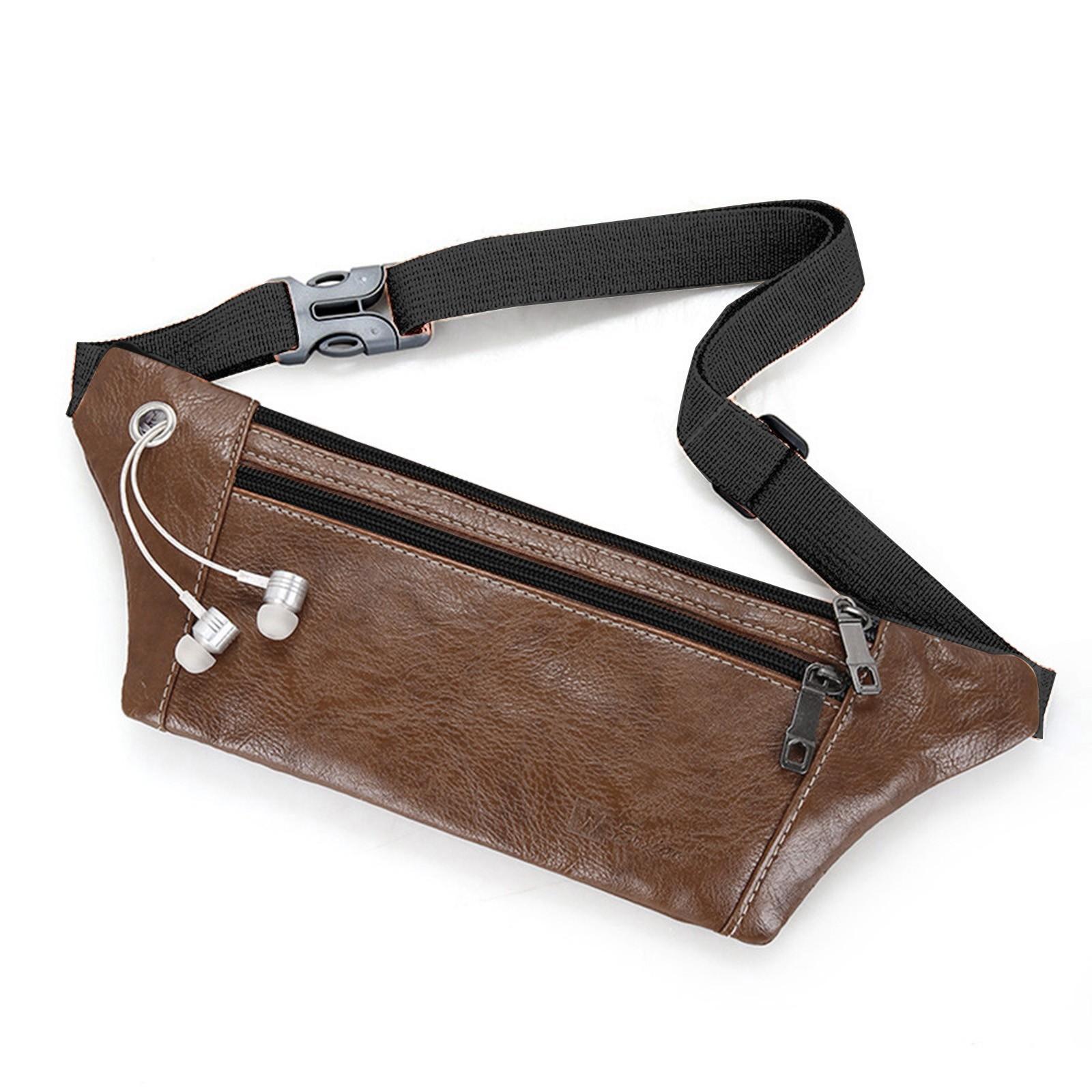 

Мужские поясные сумки Нагрудная сумка Сумка-мессенджер Один телефон Кожаные сумки коричневый