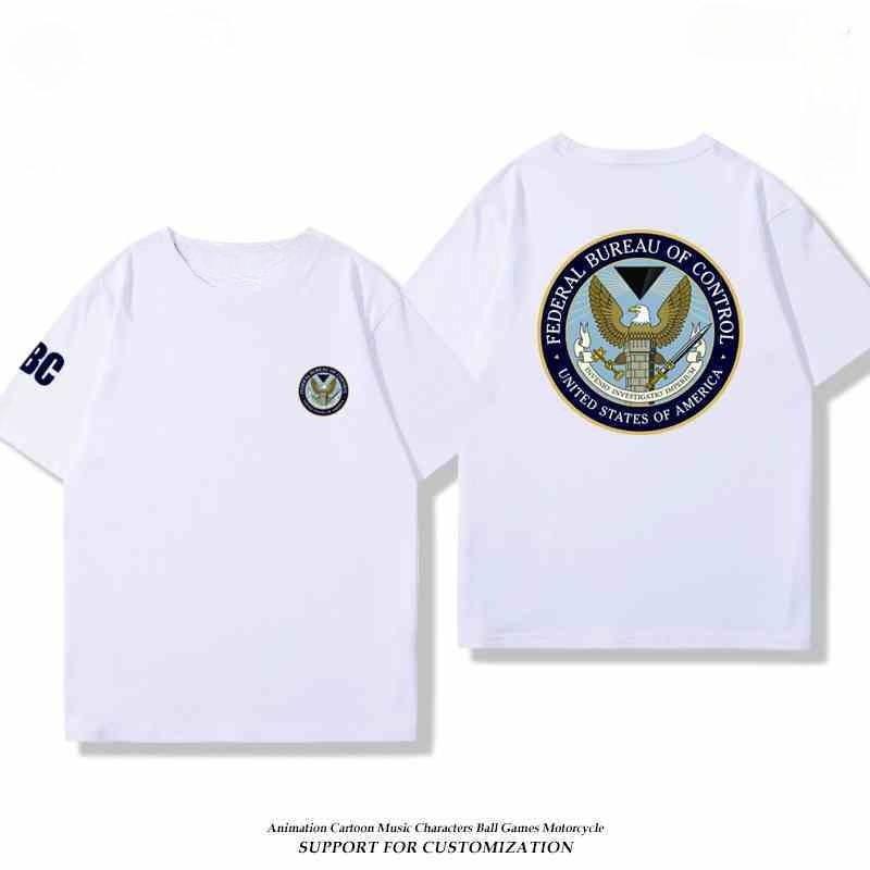 2026 Federal Bureau of Control FBC Paranormale Organisation Unisex und Damen Kurzarm T-Shirt Sommer Vielseitiges Baumwoll Oberteil