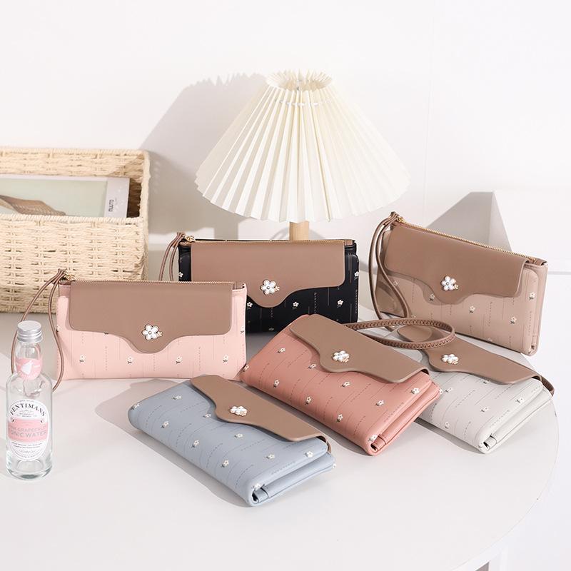 Women Wallets Floral Fresh Style Multi-Card Clutch, Long Wallet, Card Holder, Leather Clip, Coin Purse