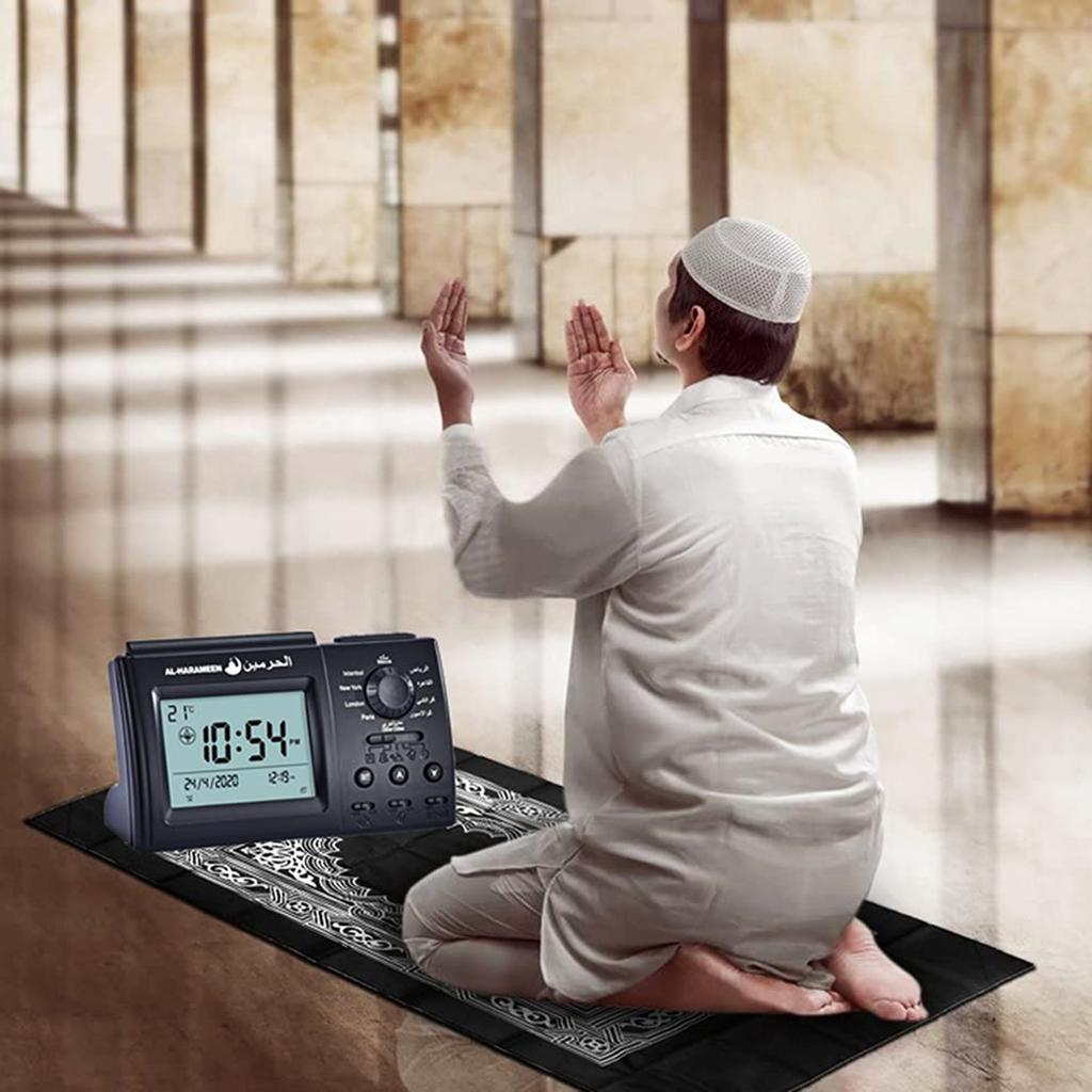 Azan Alarm Table Clock Islamic Digital Clock Muslim Azan Alarm Table Clock for All Prayers Qibla Direction Home Church