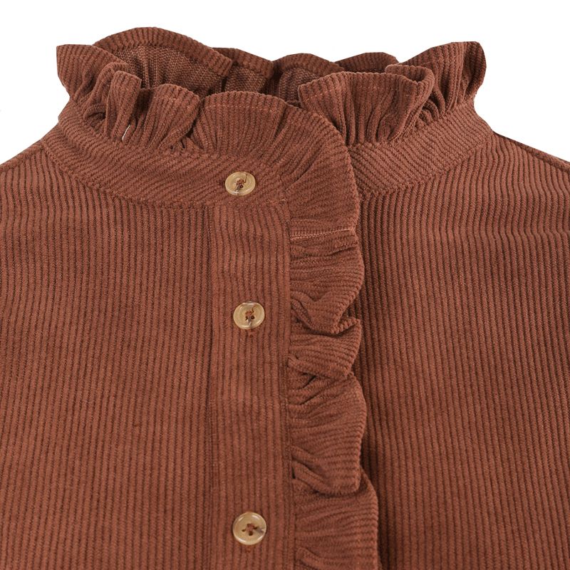 DEELUXE Women's Brown Ruffled Eline Top 74