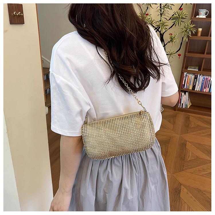 Women's Shiny Rhinestone Bucket Bag - Handmade Sequin Crossbody & Handheld Bag