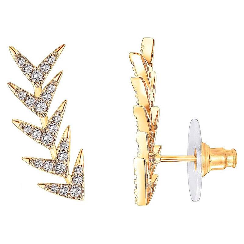 

Cao Shi Zircon Darts Boomerang Earrings: Elegant European & American Christmas Jewelry