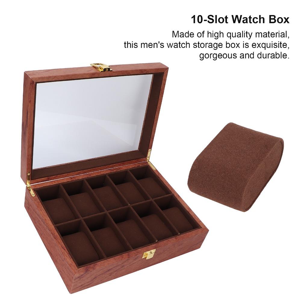 Composite Wood Watch Storage Case 26.5 x 20 x 8cm Watch Organizer Jewelry Display Case  For Women