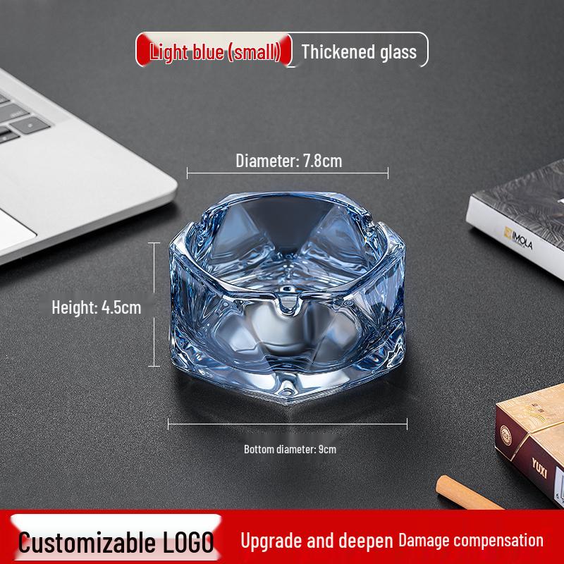 Crystal Glass Ashtray: Elegant, Fly-Repellent Design for Home or Office