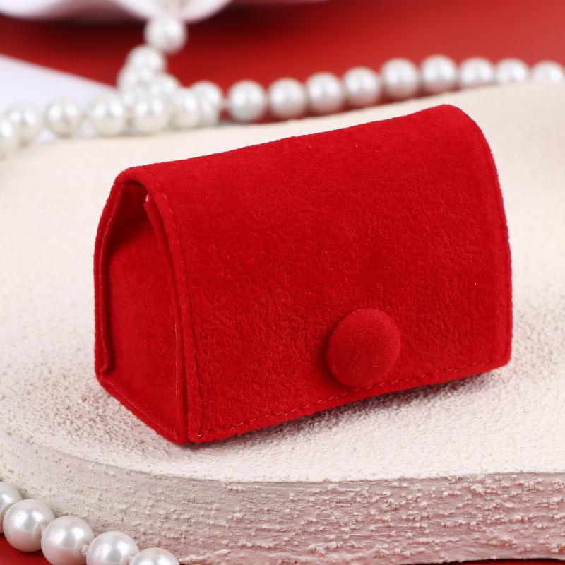 Soft Velvet Jewelry Pouch Mini Portable Ring Bag Jewelry Case With Snap Button For Earrings Wedding Party Travel Gift Packaging