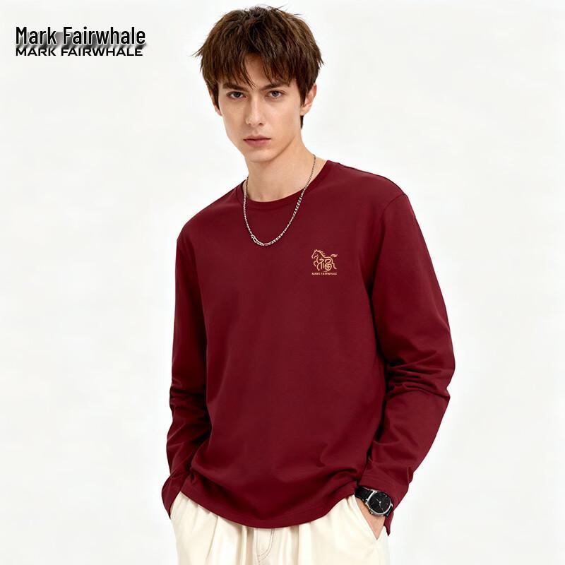 Mark Fairwhale Men s Pure Cotton Long-Sleeve Round Neck T-Shirt 2XL