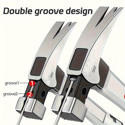 Heavy-Duty Claw Hammer, Multifunctional, Double Groove Design, Safety Features