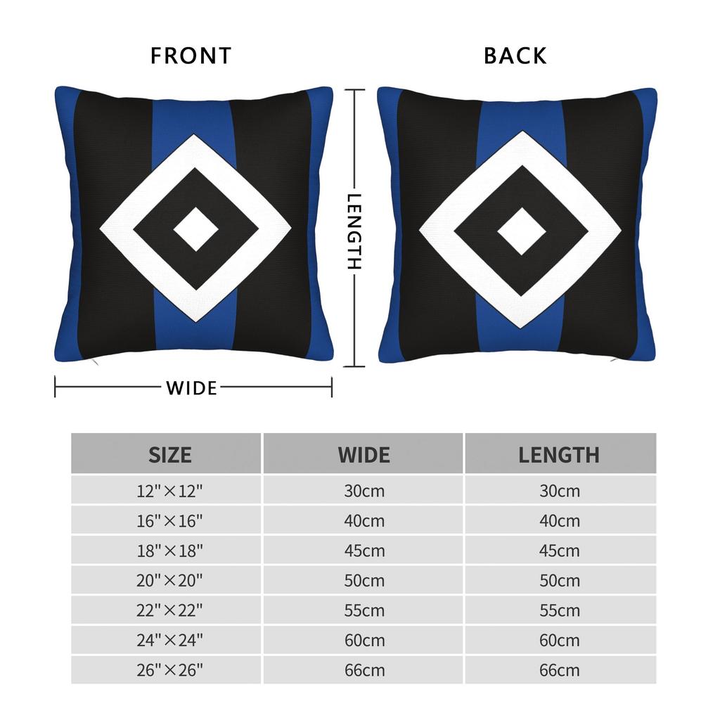 Stripes HSV Hamburger Sportverein Square Pillow Case Football Club Cushion Covers Funny Decorative Pillowcase for Home 45*45cm