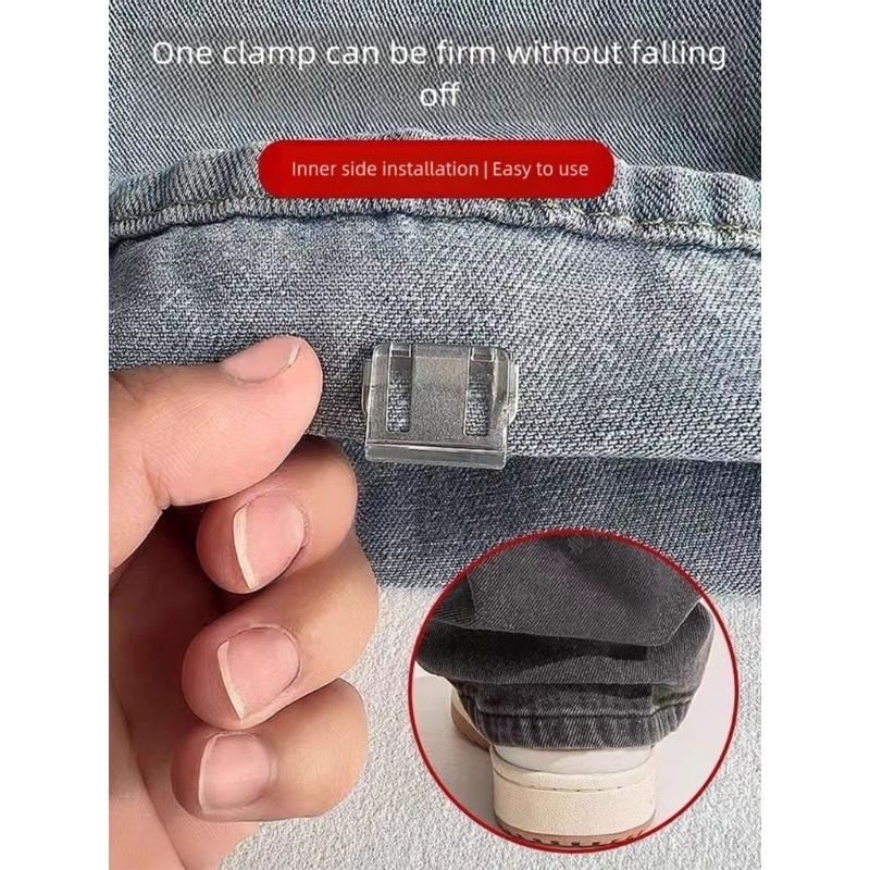 10Pieces Invisible Anti Dragging Clips Easy Adjustable Hem Tool Plastic Alloy Texture Suitable for All Sizes Pants
