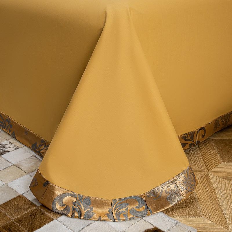Luxury European Lace Trim Jacquard Silk Bedding Set