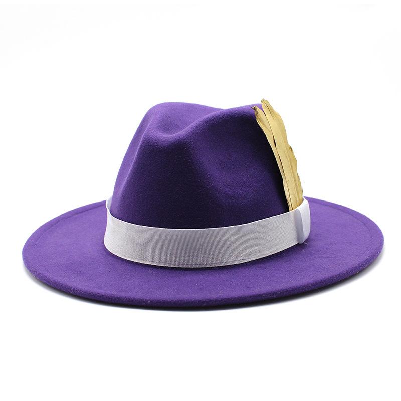 Men'S And Women'S Big Eaves Hat Tweed Jazz Hat British Top Hat