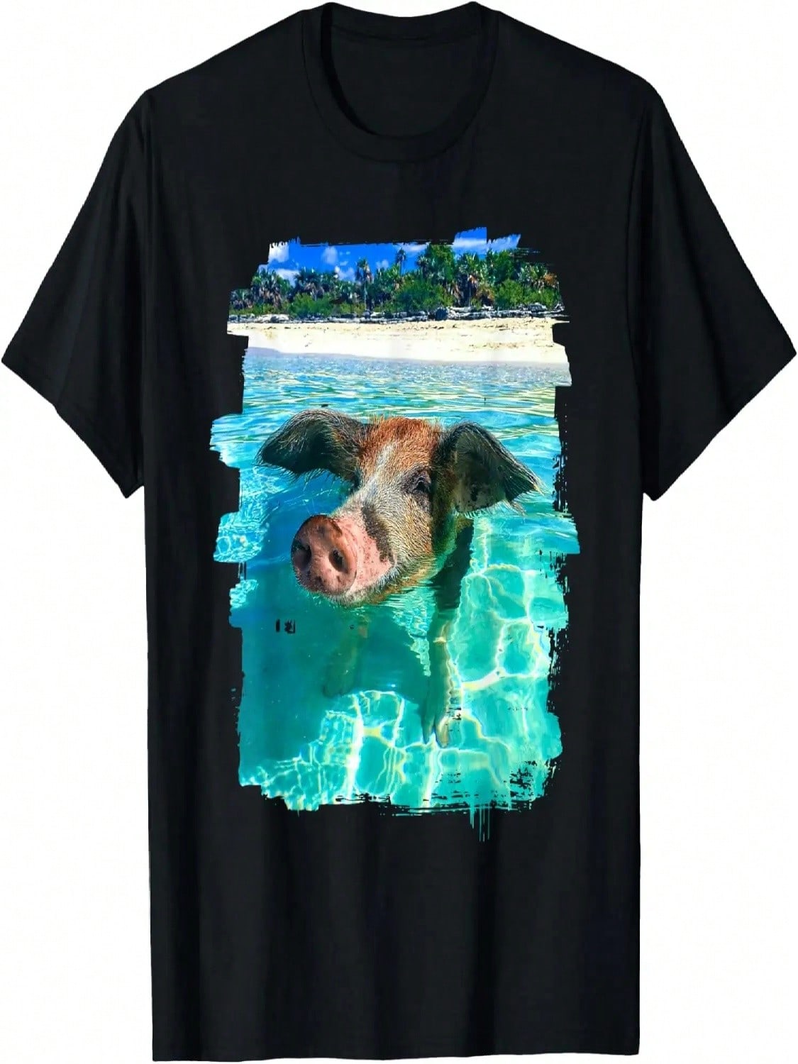 The Bahamas Swimming Pig Caribbean Beach Trips Summer Vibes T-Shirt S разноцветный