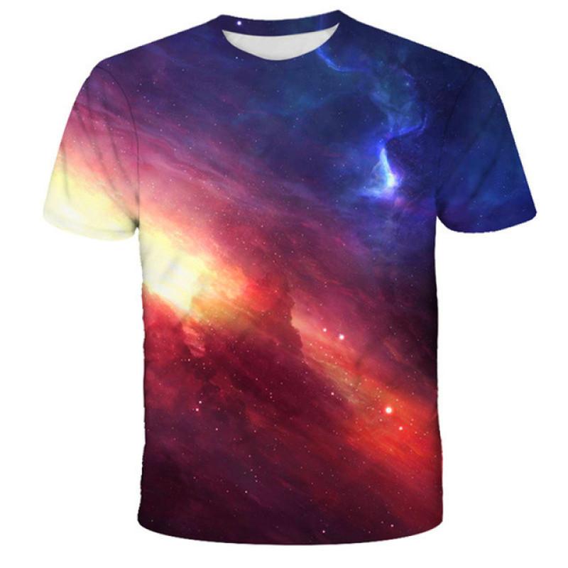 

Футболки с 3D принтом, детские футболки со звездным небом и космосом для мальчиков, детские футболки с короткими рукавами, детские популярные супер крутые топы, уличная одежда 130
