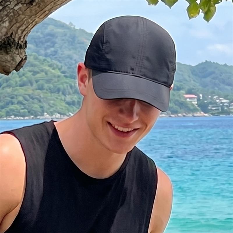 Men's Summer Sunscreen Cap Outdoor Sports Sunshade Hat Breathable Quick-Drying Short Brim Baseball Cap