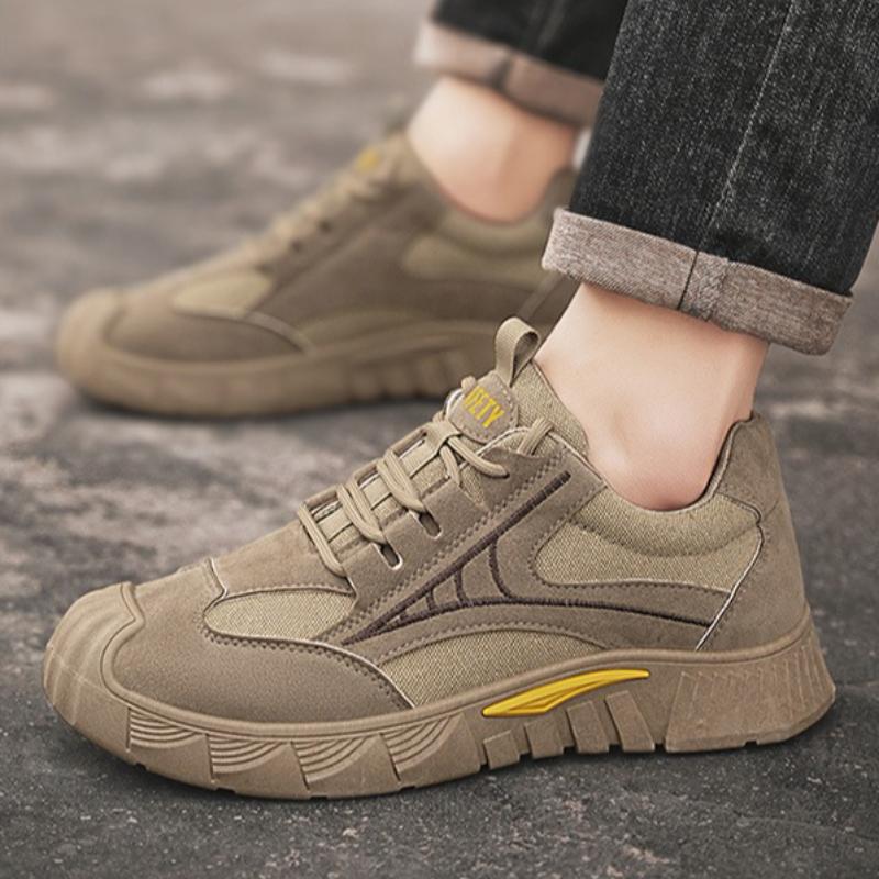 Summer Men Vintage Labor Protection Shoes Outdoor Lightweight Breathable Low-top Sneakers Loafers Wear-resistant Men Works Shoes