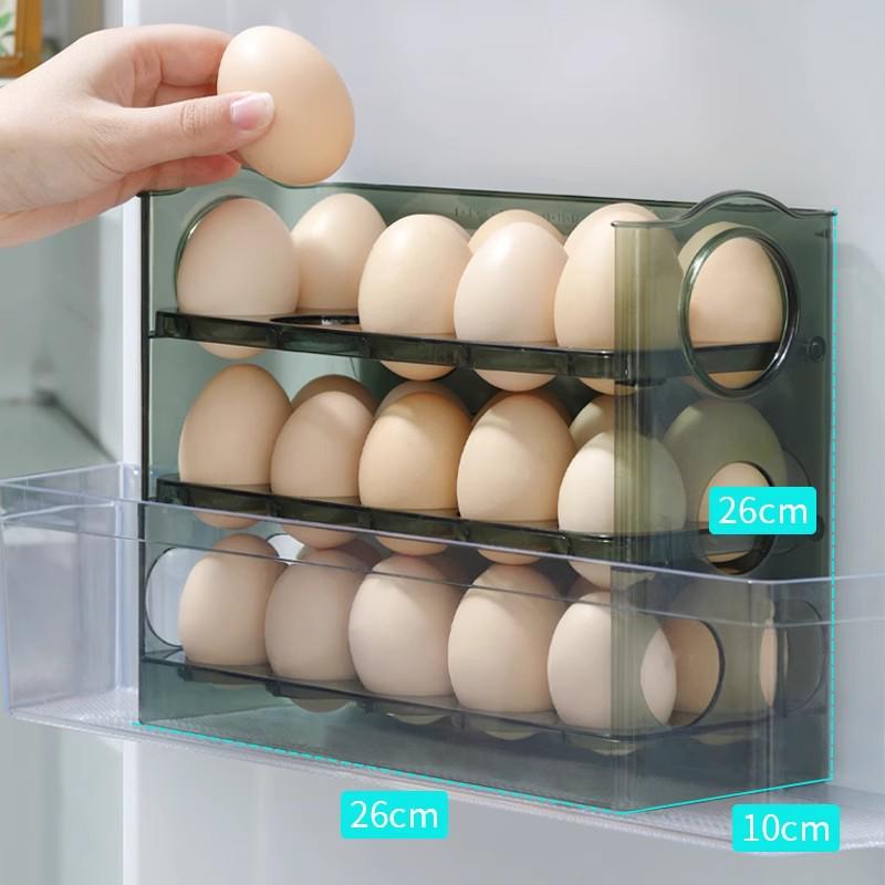 Reversible Egg Storage Box for Refrigerator Door - Food Grade Organizer Tray