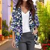 Ladies Fashion Loose Casual Print Beach Holiday   Sleeve Chiffon Cardigan
