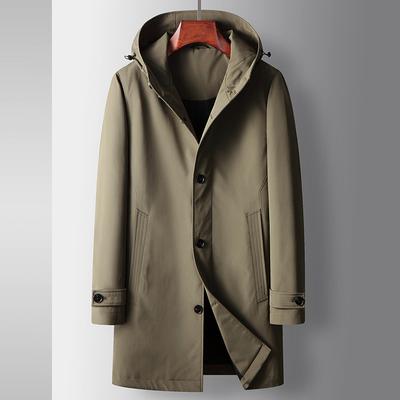 Spring and Autumn Medium and Long Hooded Light Luxury Business Middle-aged and Young People High-end Casual Trench Coat Tide