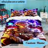 Custom Name Powerful Jujutsu Hero Bedding Set 3pcs, Bedding Set Including 1pc Duvet Cover And 2pcs Pillowcases for Bedroom, Dormitory Gift