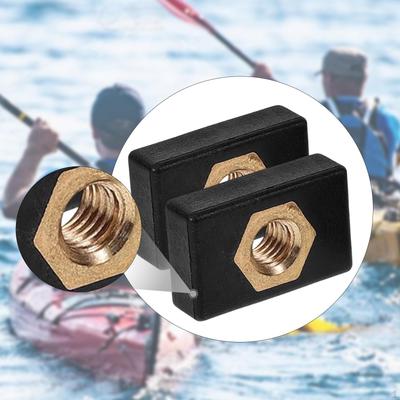 2Pcs Slide Rail Nut Fishing Rod Holder Mounting Base Side Mount Kayak Pole Track