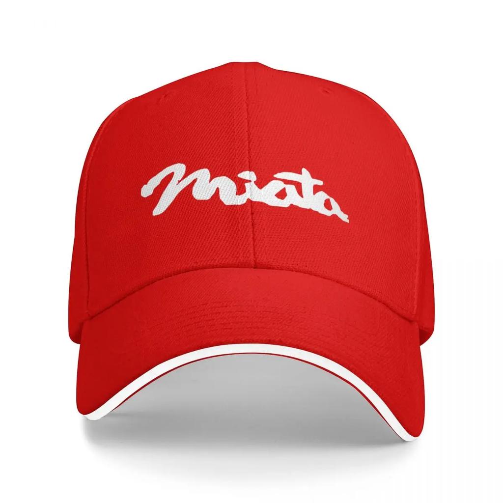 Original Miata Logo White Baseball Cap Derby Hat Sailor Cap for Men Golf Wear Men Womens