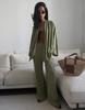 Women's Autumn Casual Two-Piece Set: Waist-Cinching Belted Cardigan & Long Pants