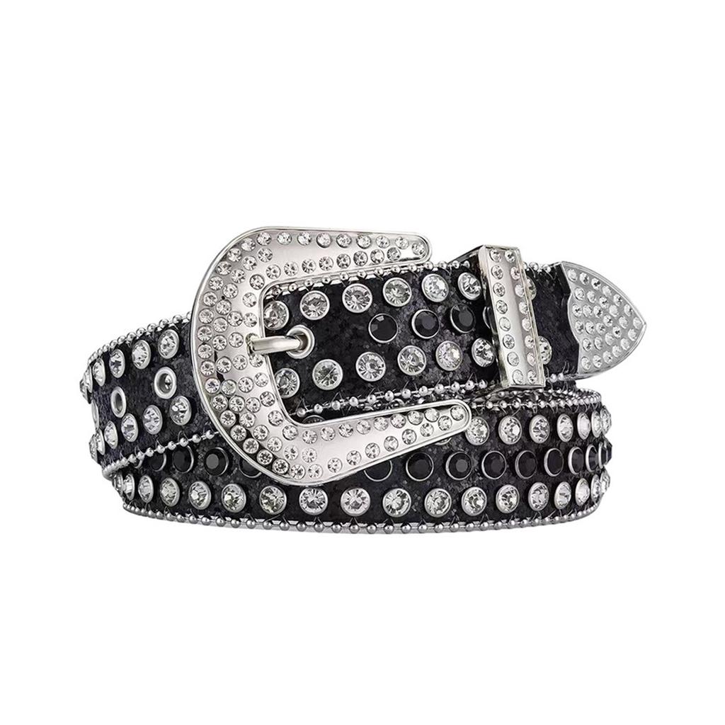 Cool Gothic Waist Chain Casual Belt Studded Waist Ceinture Glittered Belt Studded Blingbling Easy Belt