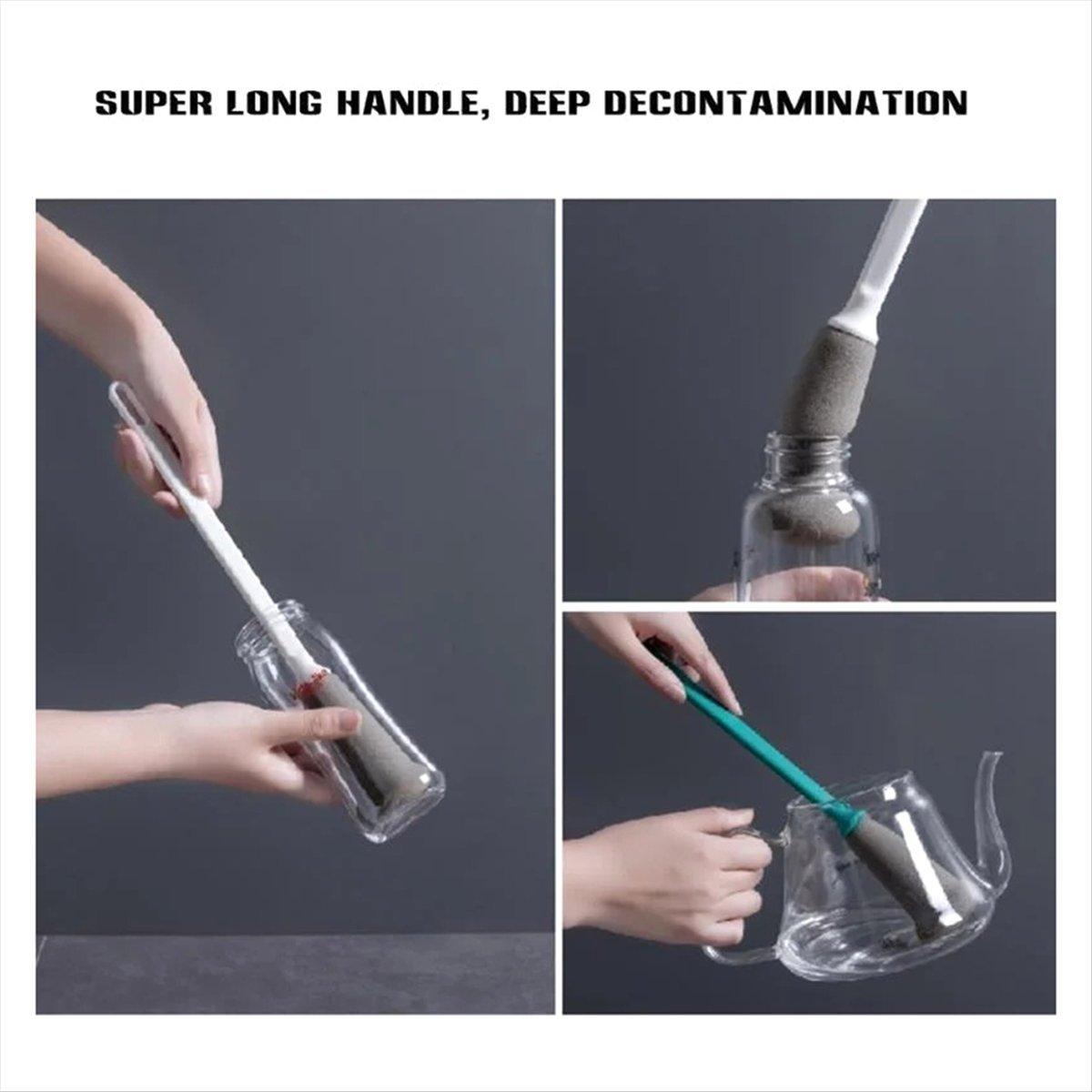 

BHBL Long Handle Sponge Brush Kitchen Cleaning Supplies Bottle Cleaning Brush Cups Beers Jug Cleaned Kitchen Tool Gray China Mainland