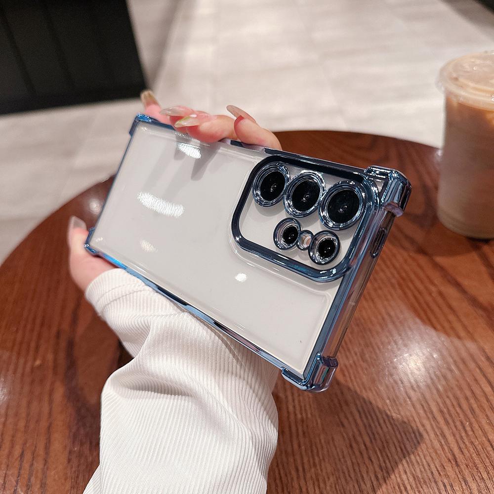 Elektrolyticky pokovené průhledné ochranné pouzdro Four Corners Anti Drop pro Xiaomi Poco Redmi