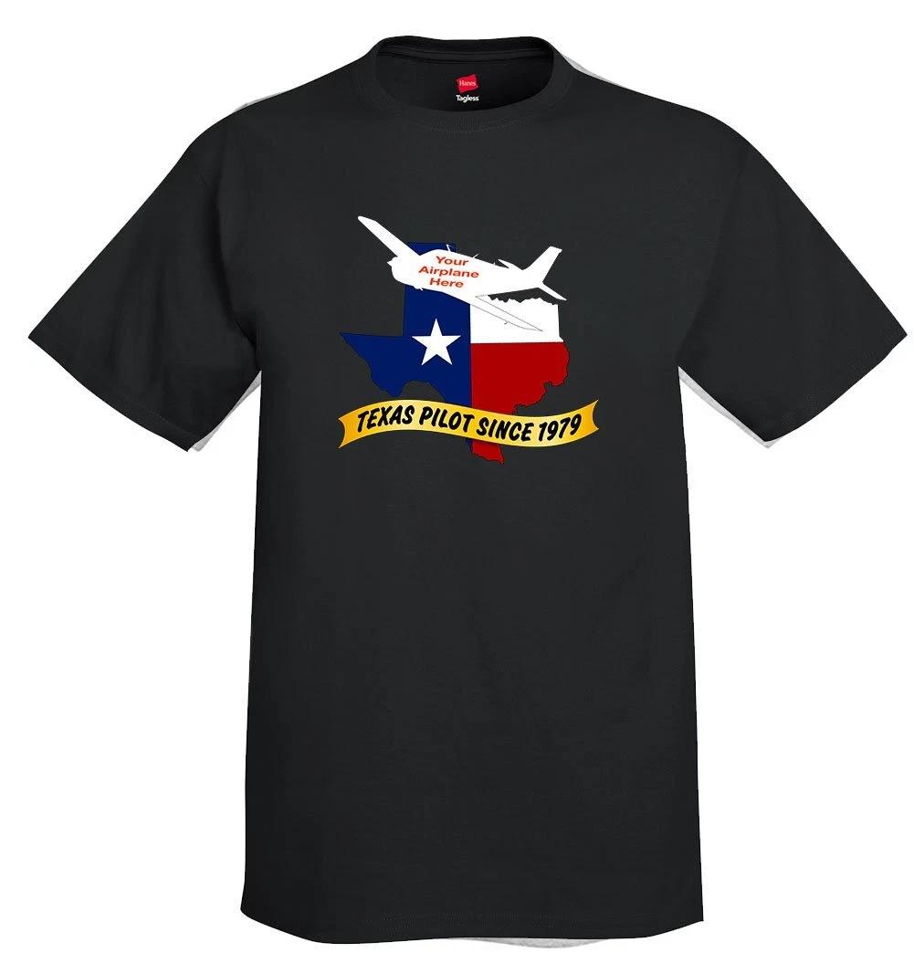 Texas Pilot Theme Custom Aviation T-shirt - Personalized w/ Your Airplane S