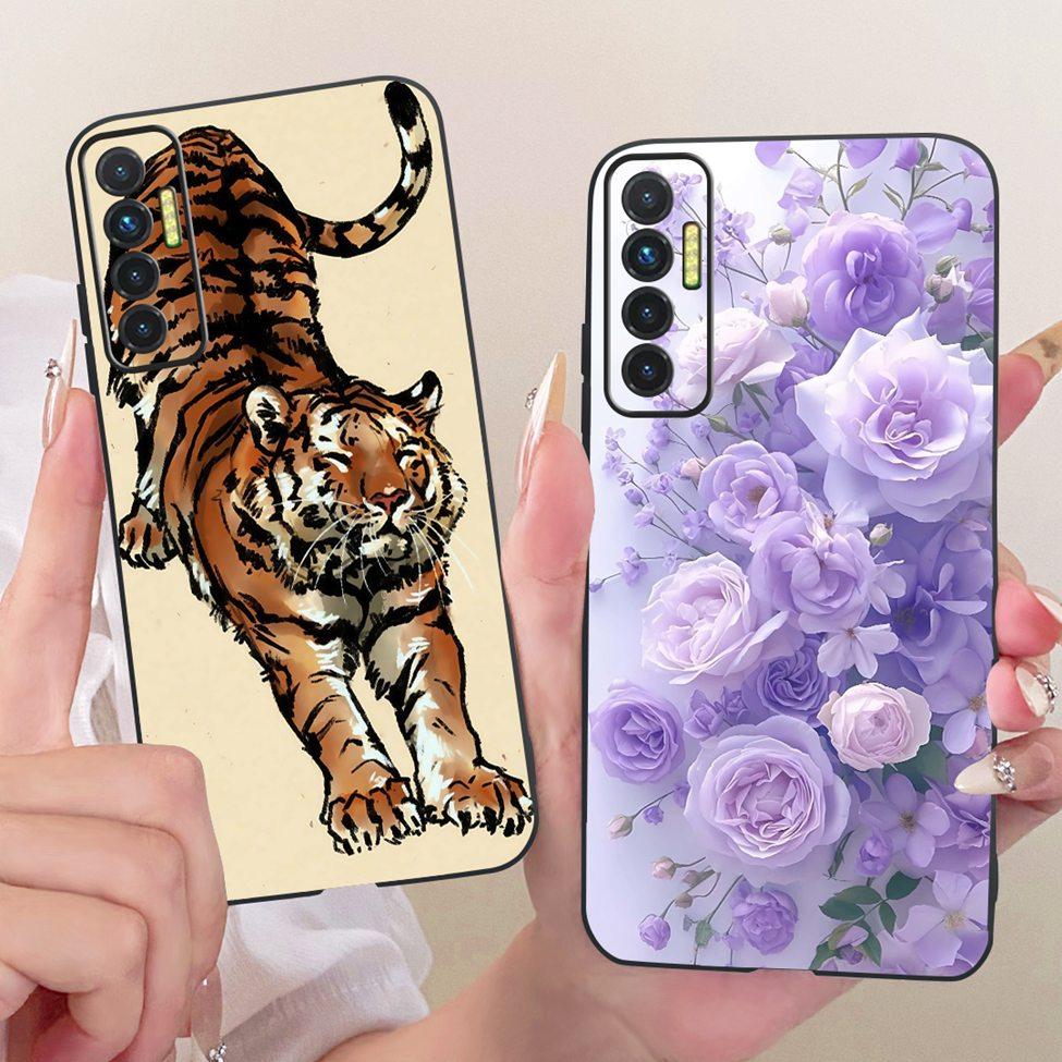 Casing For Tecno Camon 17P Cover Silicone Cute Cat Luxury Fashion Funny Painted Phone Case For Techno Camon 17P CG7 CG7n