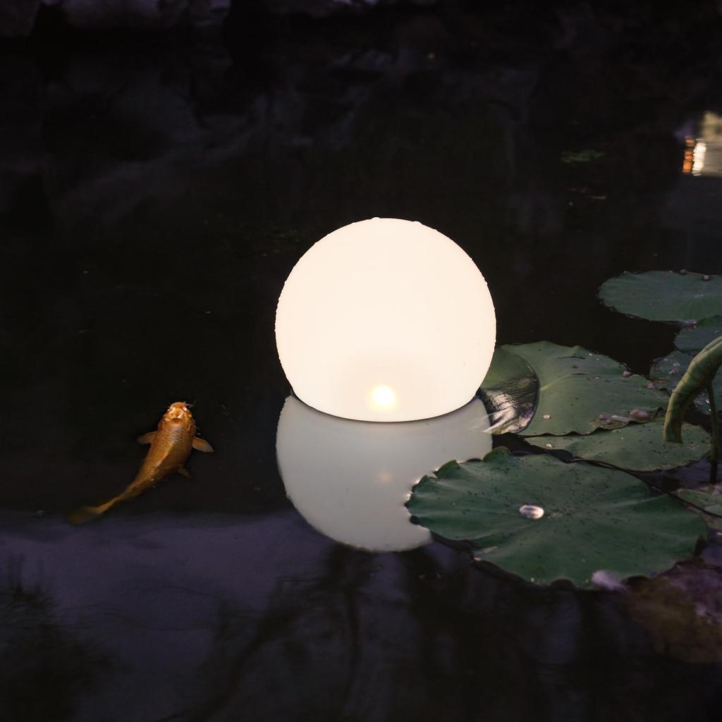 GWSOLAR Pool Ball 20cm 60lm Smart Stays On Until the Next Warm and Seven Color Options As a Decorative Light or Floating Ball No Wiring Waterproof To
