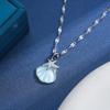 Gold-Plated Titanium Necklace with Colorful Shell Starfish Pendant and Zircon Inlay - High-End Cool Style.