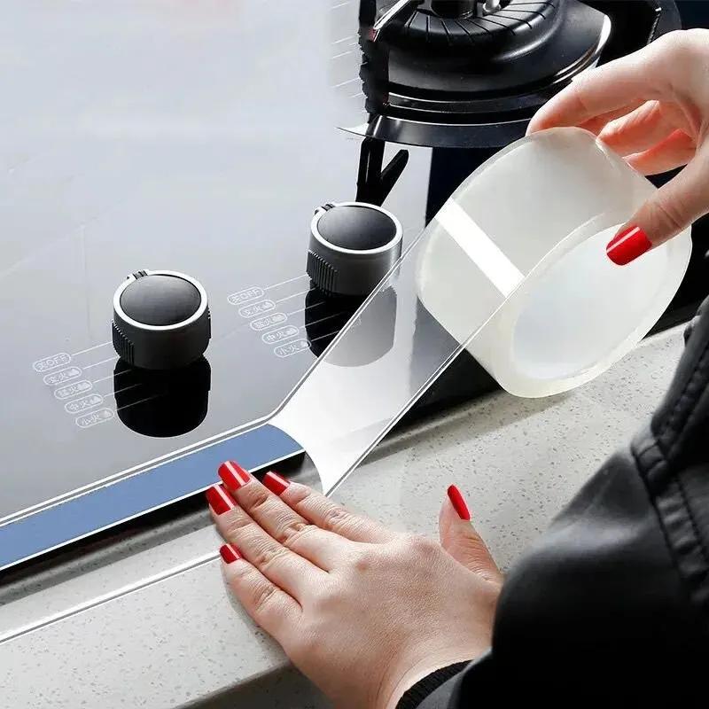 1M/2M/3/5M Transparent Nano Tape Washable and Reusable Double-sided Adhesive Adhesive Universal Hook Tape for Furniture