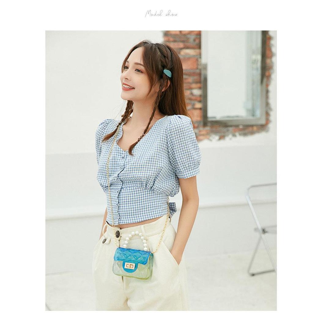 Kawaii Crossbody Bag Cartoon Cute Girls Fashion Mini Chain Pearl Handbag Sweet Princess Jelly Pack Party Coin Purses Gift