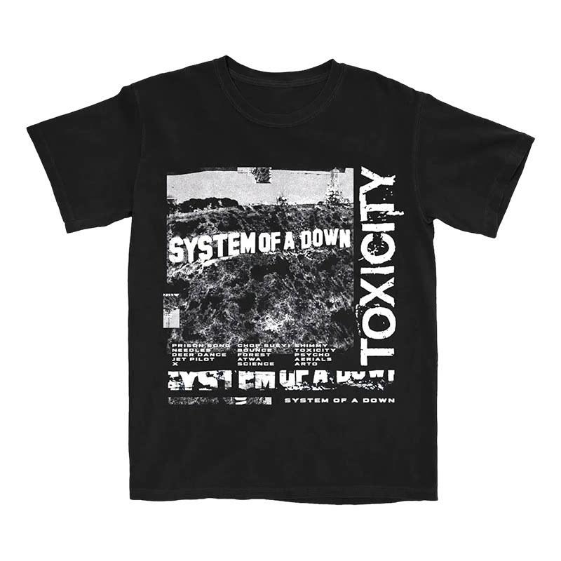

System of A Down System Crashed Band Alternative Metal Dark Rock American ShortSleeved Womens TShirt M