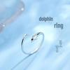 Verstellbarer 925 Silber Delfinring für Mädchen - Schlicht, Niedlich, Valentinstagsgeschenk
