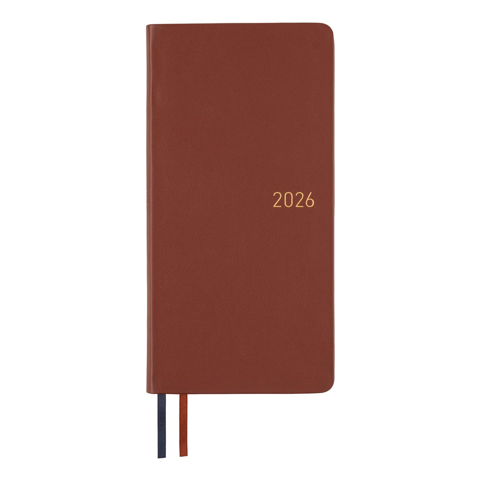 

Hobonichi Techo 2026 Weeks Fine January Weekly Slim Vertical Classic/Wine Brown, Start, Left,