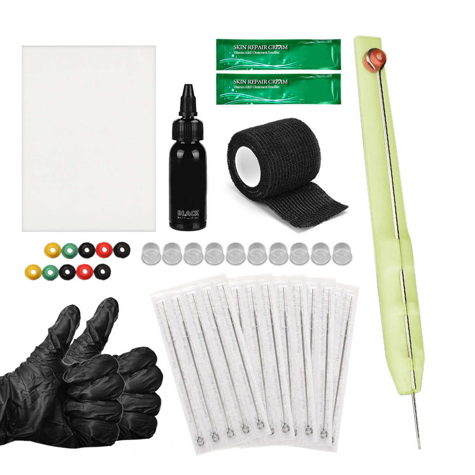 

Набор для татуировки хной (ручной) Расходные материалы для тату Чернила Перчатки Чернильница Набор игл для тату 1RLЦельсий3RLЦельсий5RLЦельсий7RLЦельсий9RL Практичная кожа Тату