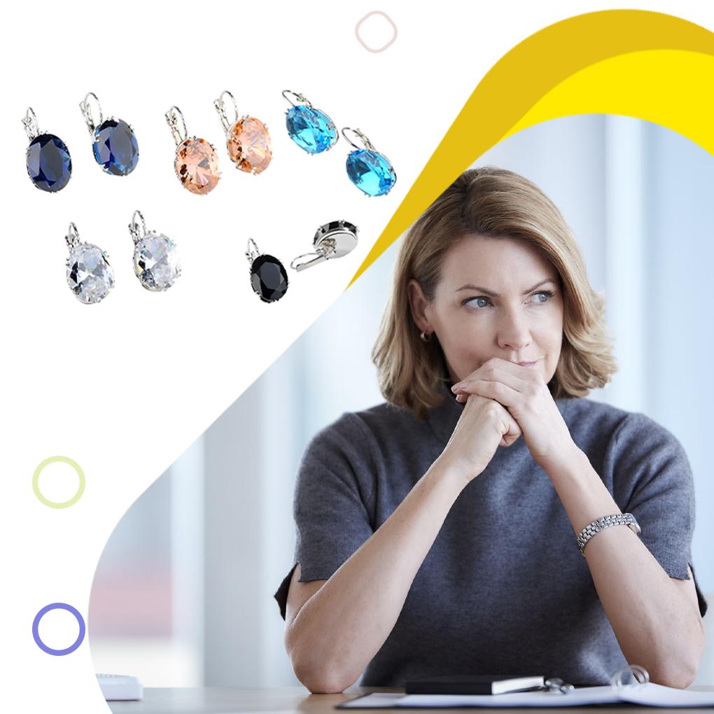 1 Pair Metal Women Earring Portable Glossy Electroplated Fashionable Ladies Wedding Party Eardrop Birthday Gift