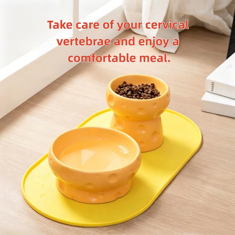 Pet Ceramic Bowl - Nordic High-Legged Ceramic Cat Food Bowl - Snack Tray - Specifically Designed for Kittens and Puppies